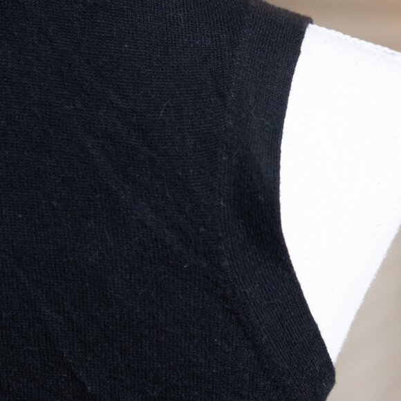 Express Argyle Sweater Vest Y2k Goth Emo Academia Black Wool Diamond Intarsia - Picture 5 of 9